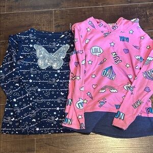 Kids Two-Pack Long-Sleeve Tops - Pink & Navy